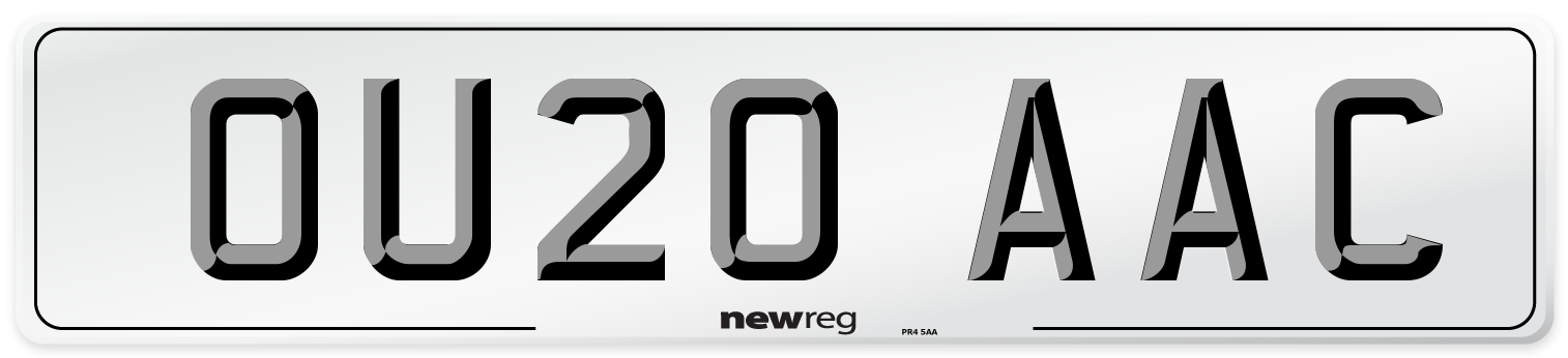 OU20 AAC Number Plate from New Reg